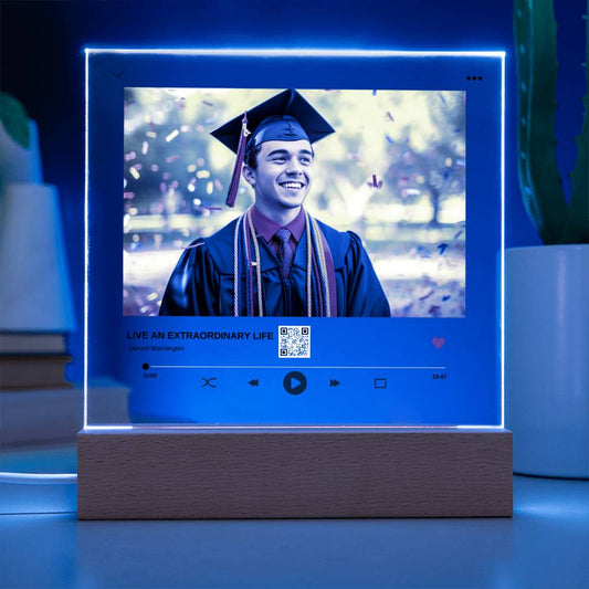 Acrylic Graduate Motivate LED Square Plaque