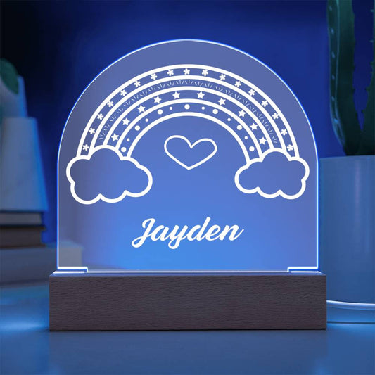 Rainbow Acrylic Custom Name Multi Color LED Light | Personalized Bedroom Night Light | Cloud Decor Sign | Light Up Sign | Son Gift Sign | Boy Gift