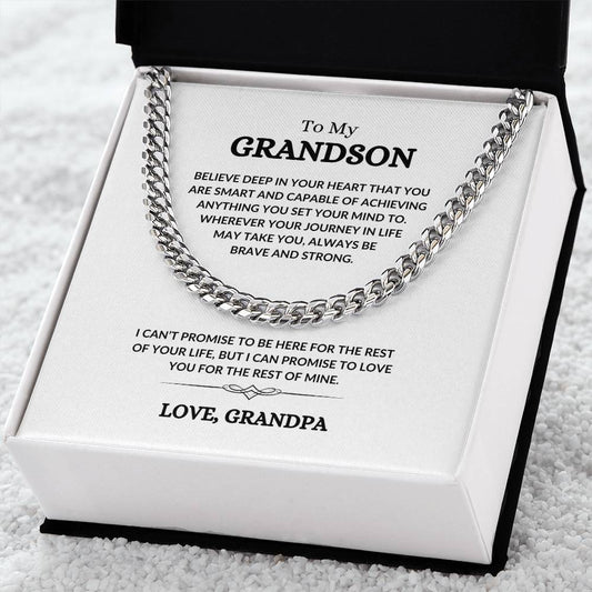 Grandson | Cuban Link Chain | Milestone Gift | Gift for Him | Birthday | Graduation | Holiday