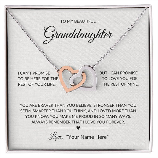 To My Granddaughter | Interlocking Hearts | Gift For Her | Birthday | Graduation | Holiday