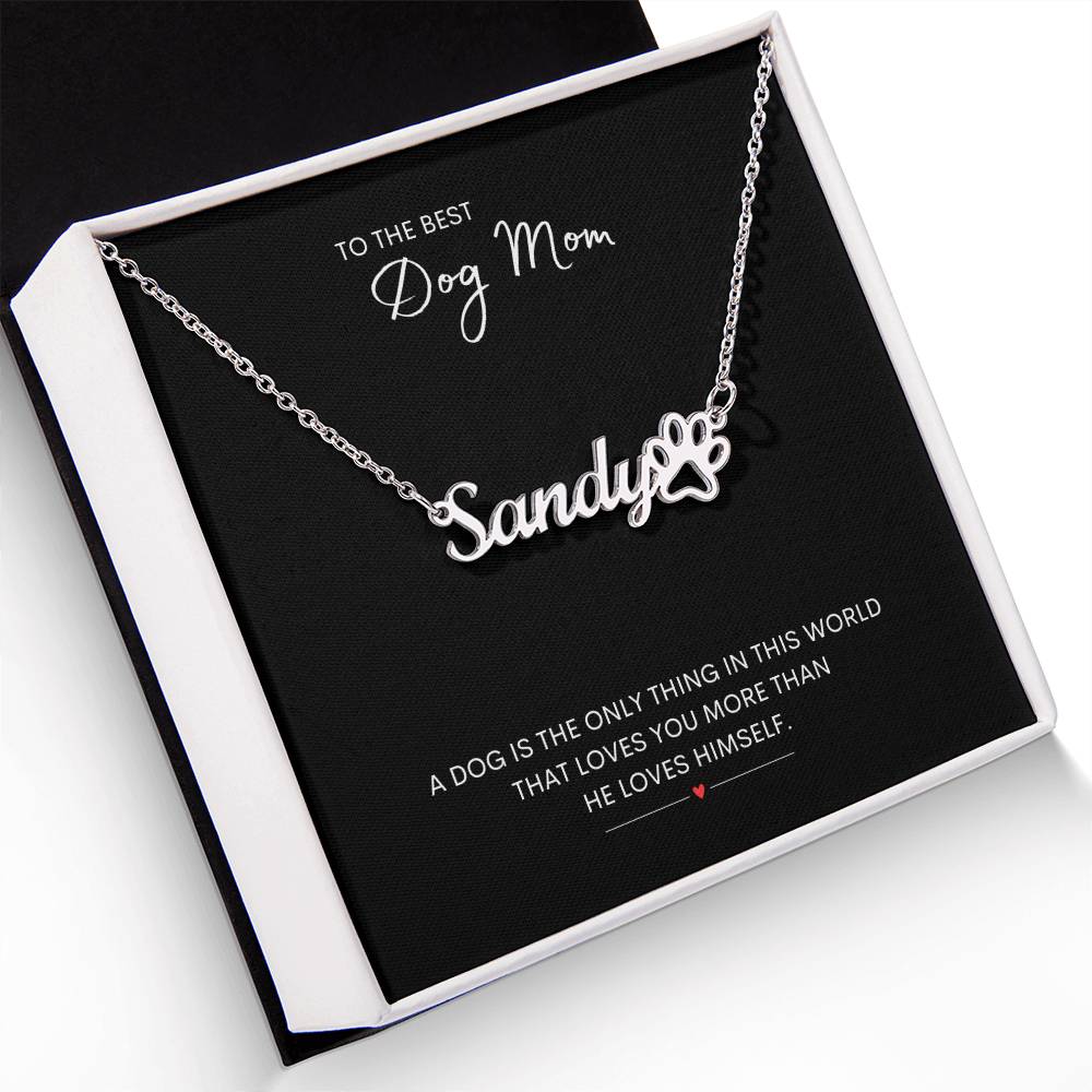 The Best Dog Mom Custom Name Necklace With Message Card