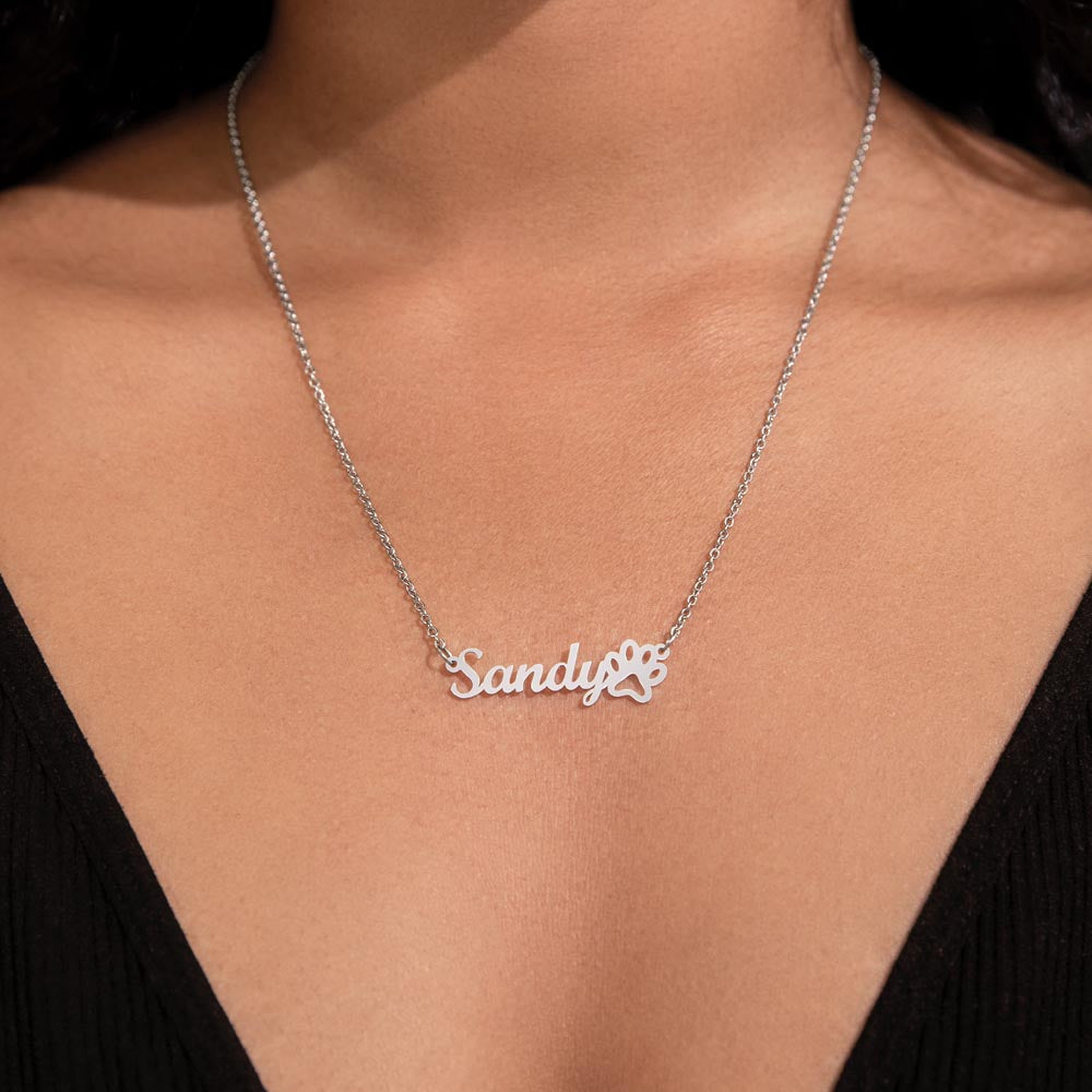 The Best Dog Mom Custom Name Necklace With Message Card