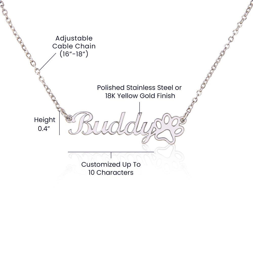 The Best Dog Mom Custom Name Necklace With Message Card