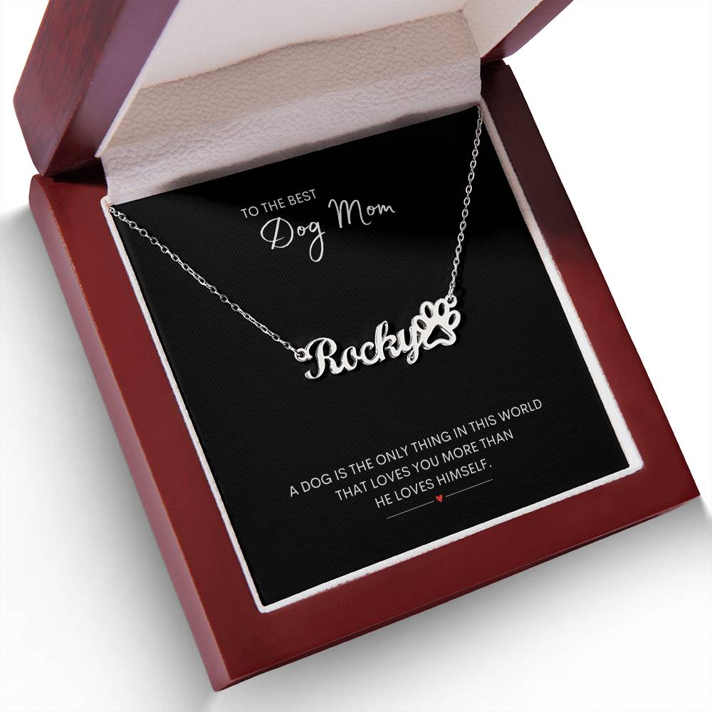 The Best Dog Mom Custom Name Necklace With Message Card