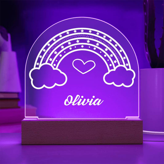 Rainbow Acrylic Custom Name Multi Color LED Light | Personalized Bedroom Night Light | Cloud Decor Sign | Light Up Sign | Daughter Gift Sign | Girl Gift